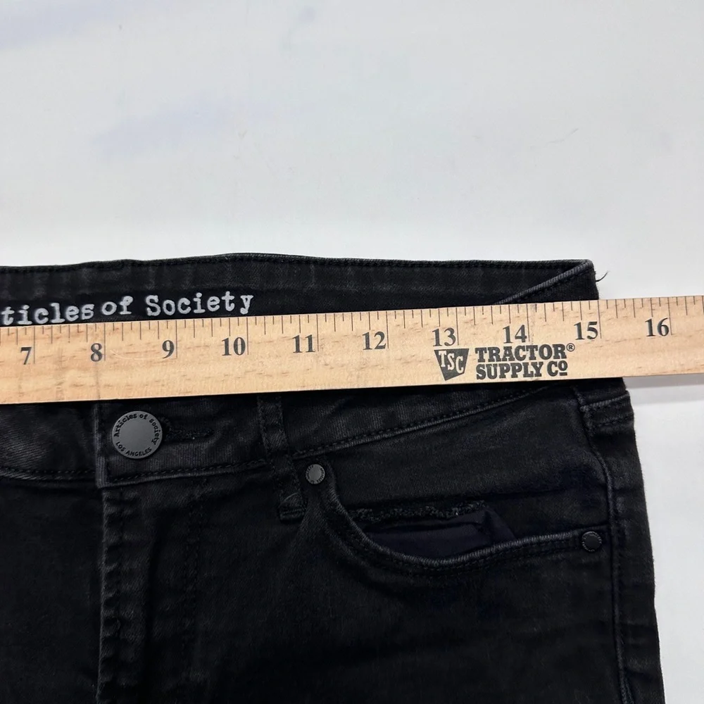 Articles of Society Women's‎ Size 29 Black Denim Distressed Skinny Jeans (D33)